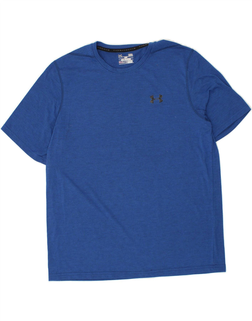 UNDER ARMOUR Mens Heat Gear T-Shirt Top Large Blue | Vintage Under Armour | Thrift | Second-Hand Under Armour | Used Clothing | Messina Hembry 