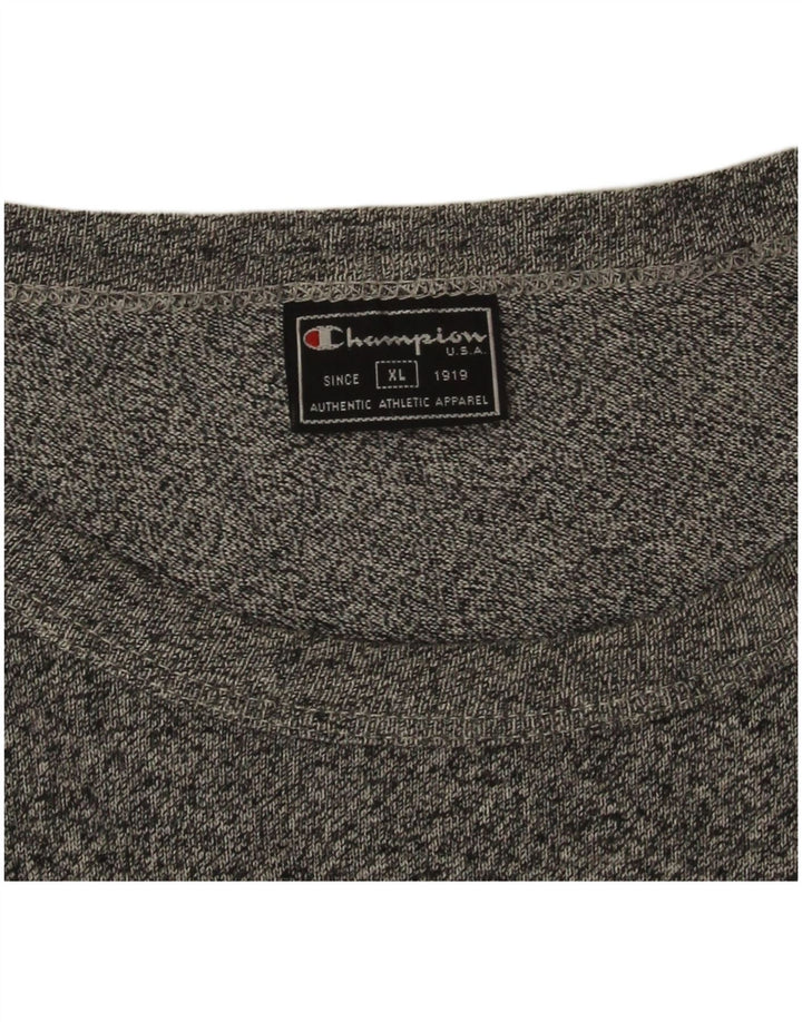 Champion Mens Graphic T-Shirt Top XL Grey Flecked