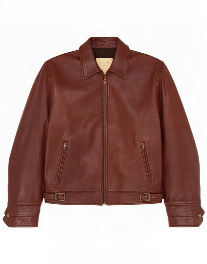 Vintage Mens Leather Jacket IT 54 2XL Brown
