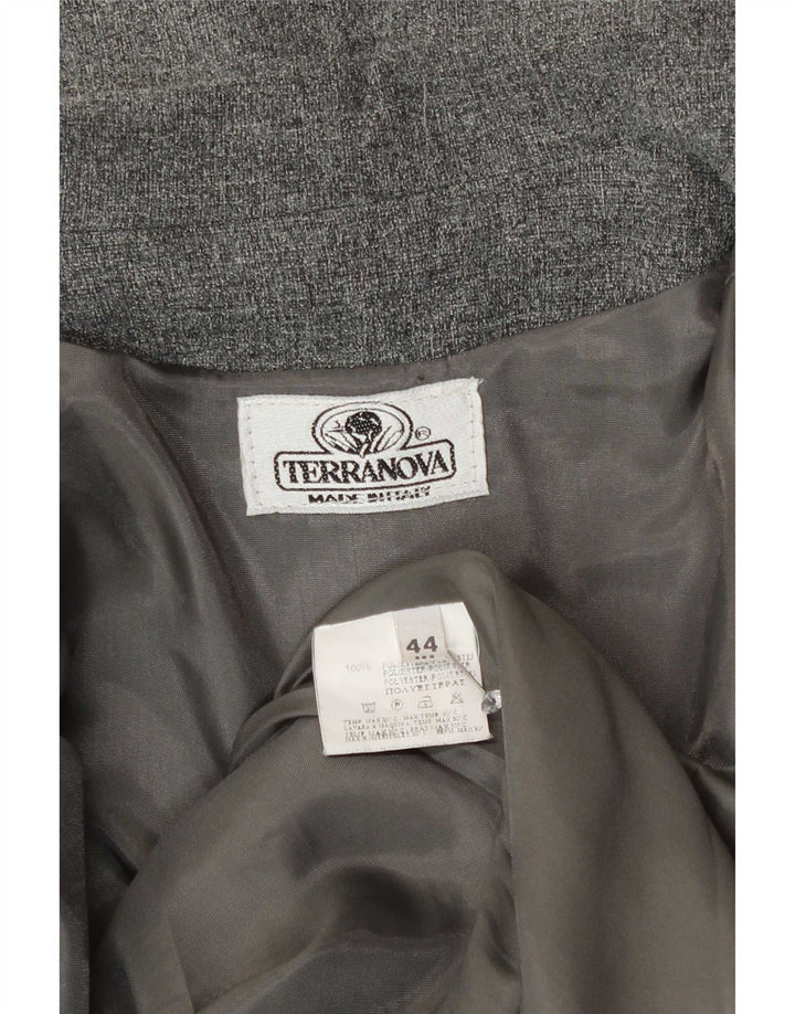 Terranova Womens 4 Button Blazer Jacket IT 44 Medium Grey Polyester