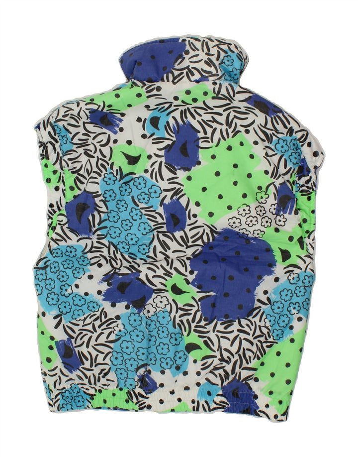 VINTAGE Mens Abstract Pattern Padded Gilet UK 36 Small Blue Polyester Vintage Vintage and Second-Hand Vintage from Messina Hembry 