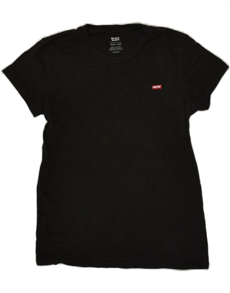 LEVI'S Womens Perfect Crew T-Shirt Top UK 6 XS Black Vintage Levi's and Second-Hand Levi's from Messina Hembry 