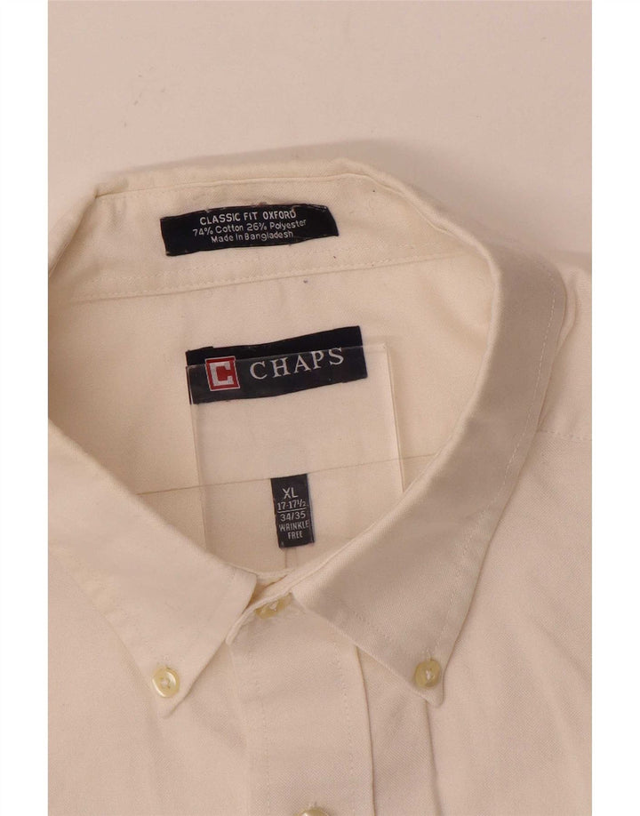Chaps Mens Classic Fit Shirt Size 17 1/2 XL White Cotton