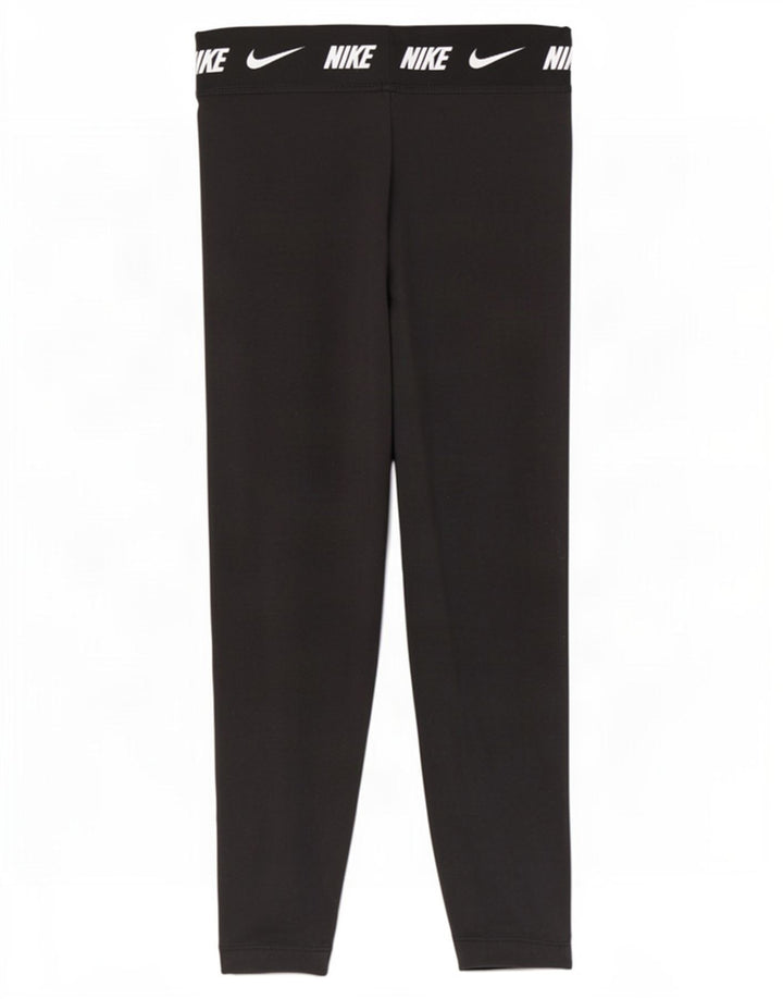 Nike Womens Graphic Leggings UK 16 Large Black Cotton