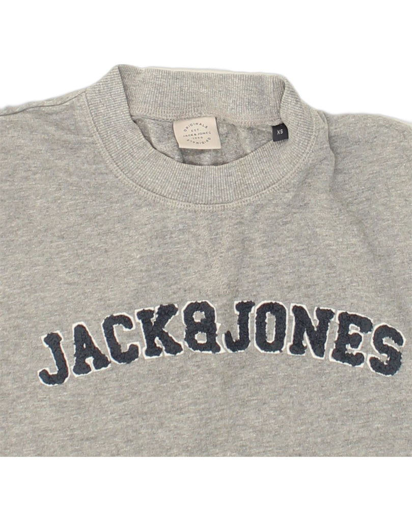 JACK & JONES Mens Graphic Sweatshirt Jumper XS Grey Cotton | Vintage Jack & Jones | Thrift | Second-Hand Jack & Jones | Used Clothing | Messina Hembry 