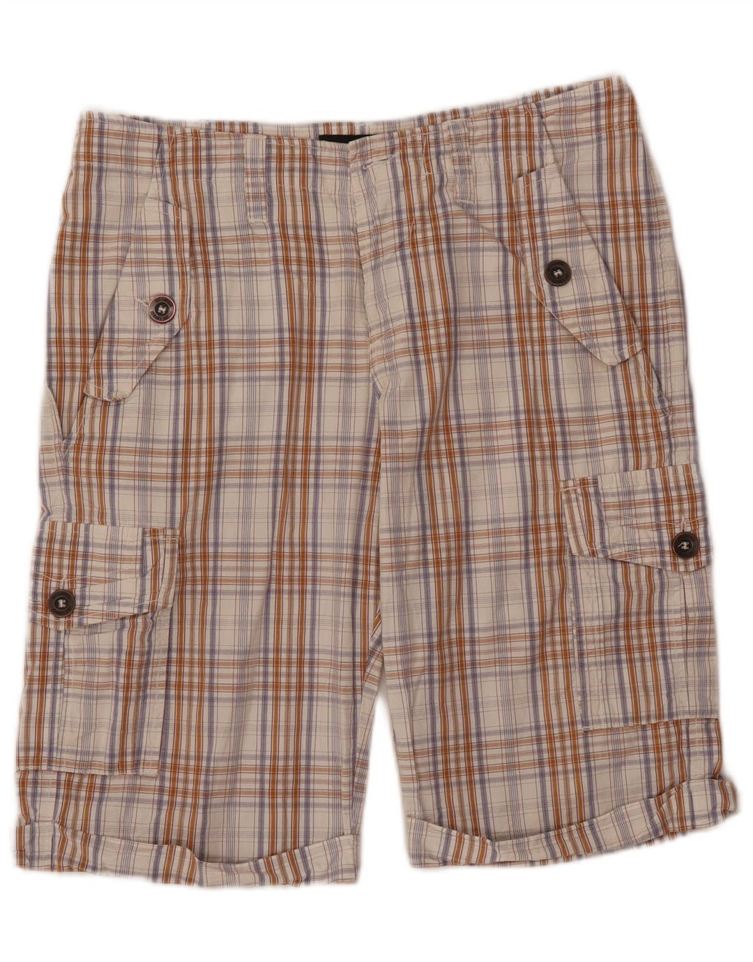 Just Cavalli Mens Cargo Shorts W36 Large Beige Check