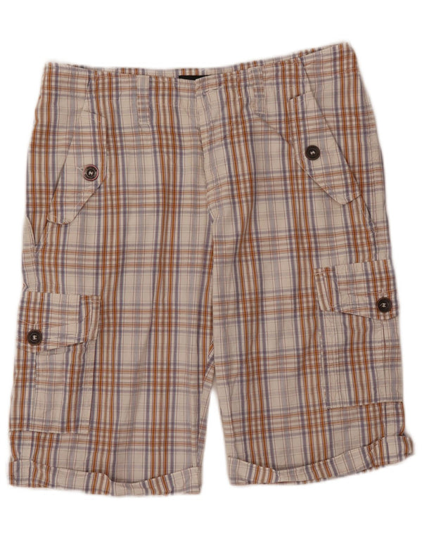 Just Cavalli Mens Cargo Shorts W36 Large Beige Check