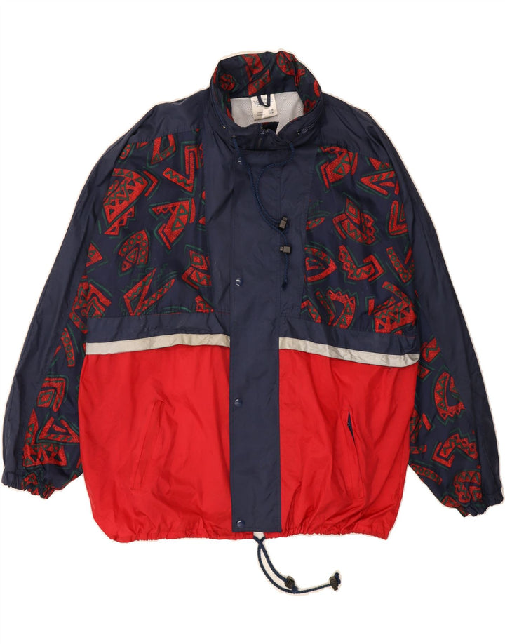 MARCEL CLAIR Mens Hooded Windbreaker Jacket EU 52/54 XL Red Colourblock Vintage Marcel Clair and Second-Hand Marcel Clair from Messina Hembry 