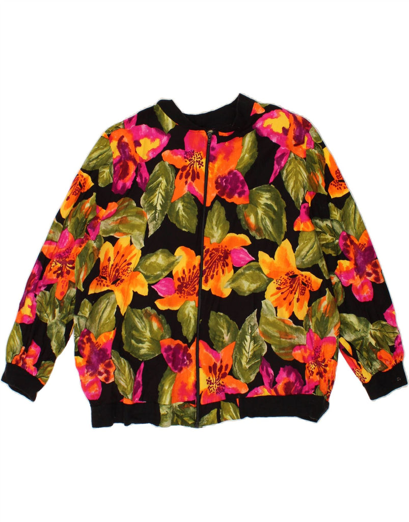 A PERSONAL TOUCH Womens Bomber Jacket US 24 4XL Multicoloured Floral Rayon | Vintage A Personal Touch | Thrift | Second-Hand A Personal Touch | Used Clothing | Messina Hembry 