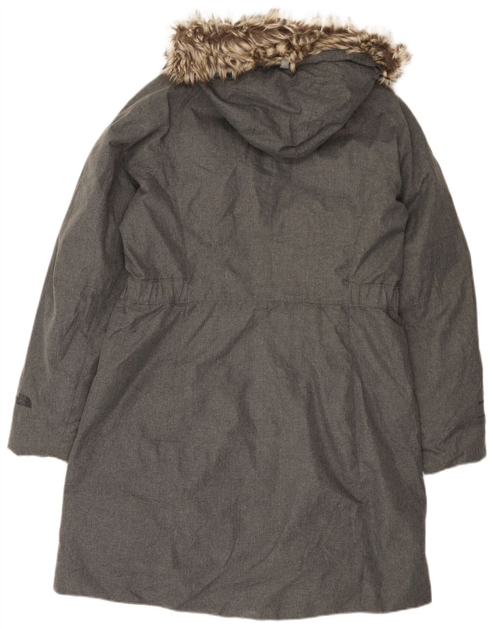 The North Face Womens Hooded Padded Coat UK 16 Large Grey Polyester