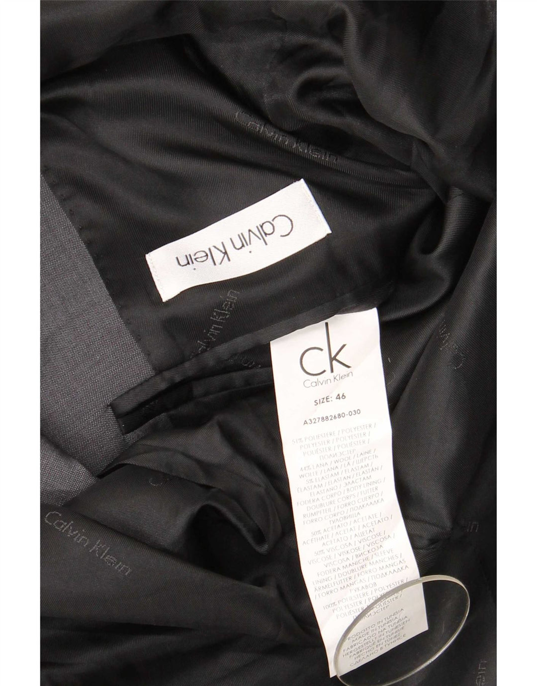 Calvin Klein Mens 2 Button Blazer Jacket IT 46 Small Grey Polyester