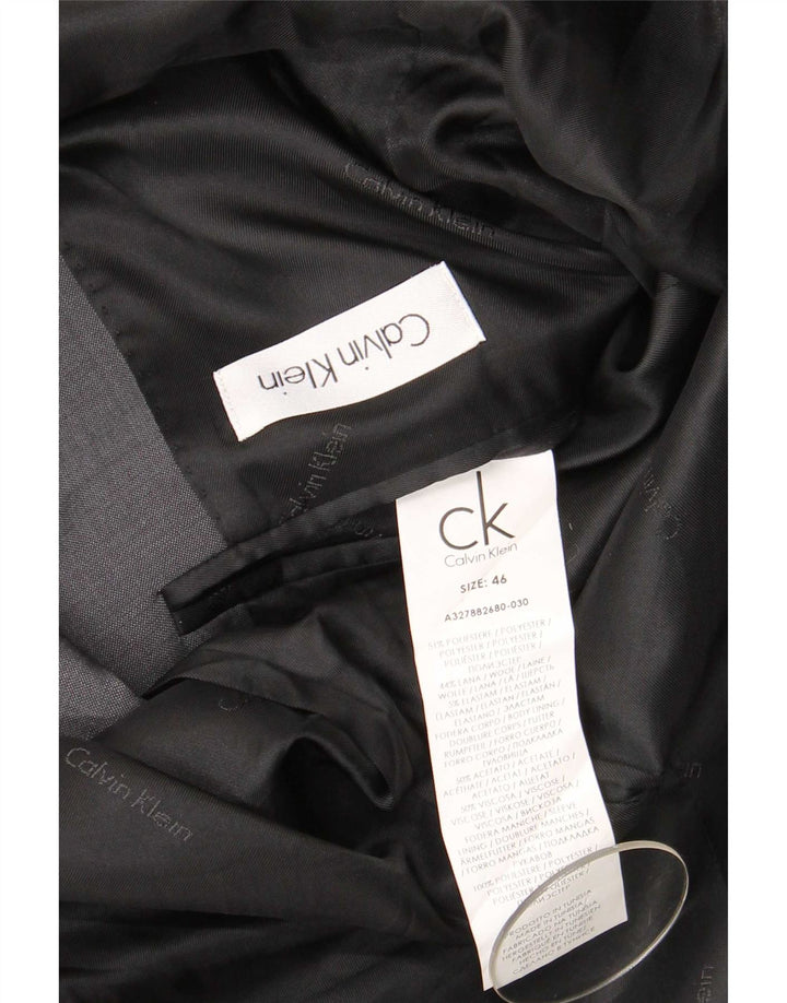 Calvin Klein Mens 2 Button Blazer Jacket IT 46 Small Grey Polyester