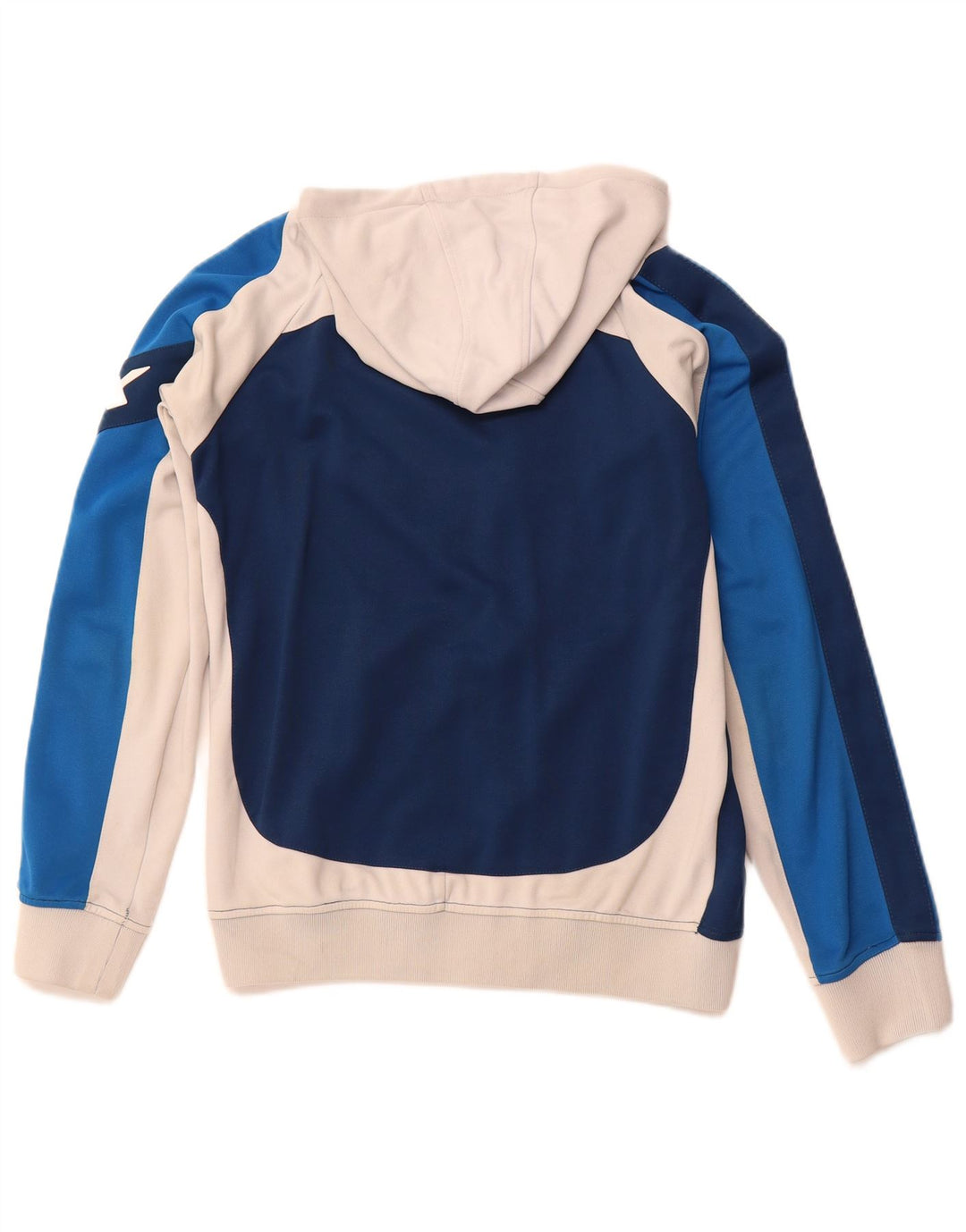 FOX Mens Graphic Zip Hoodie Sweater Small Blue Colourblock