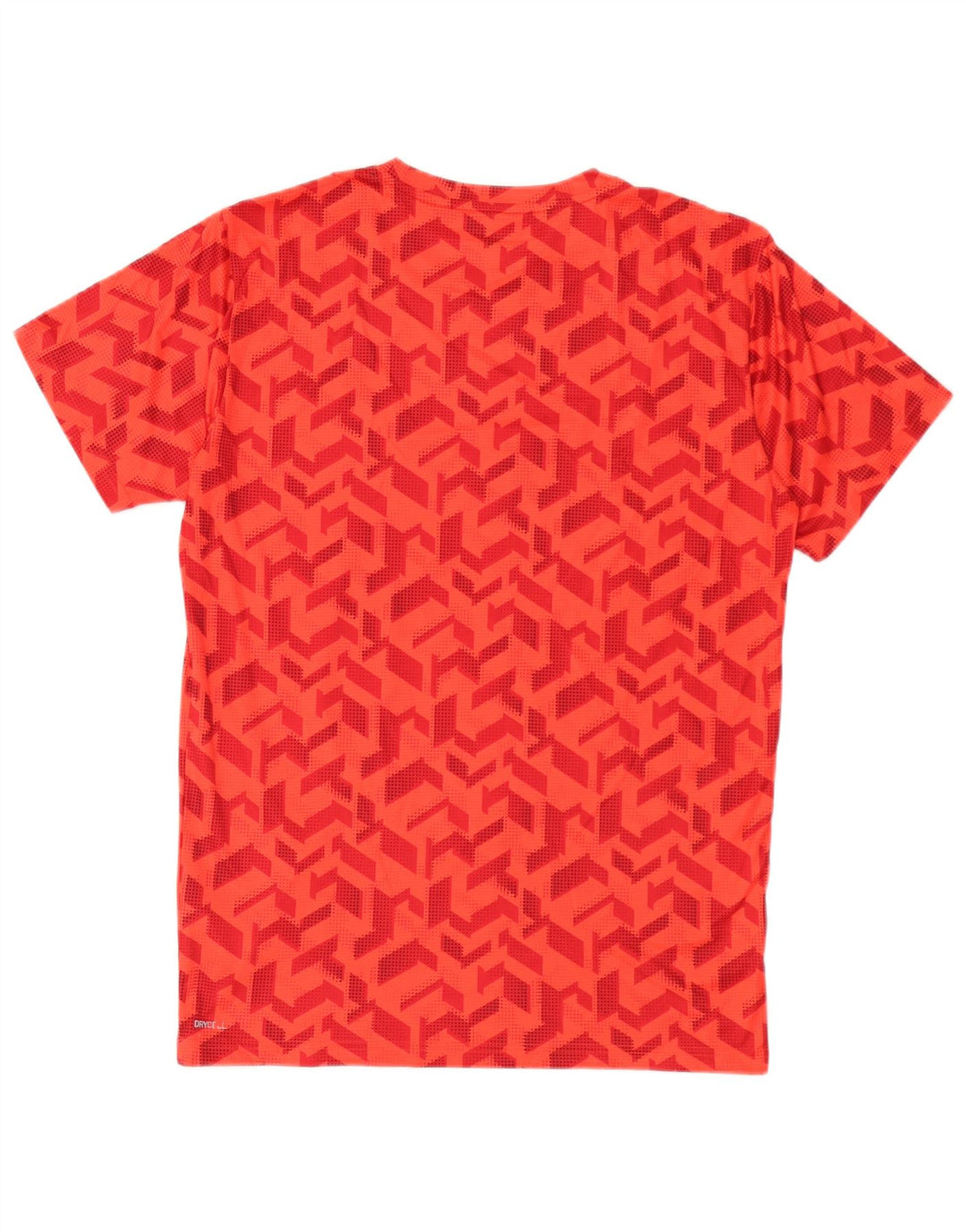 Puma Mens T-Shirt Top Small Red Geometric Polyester