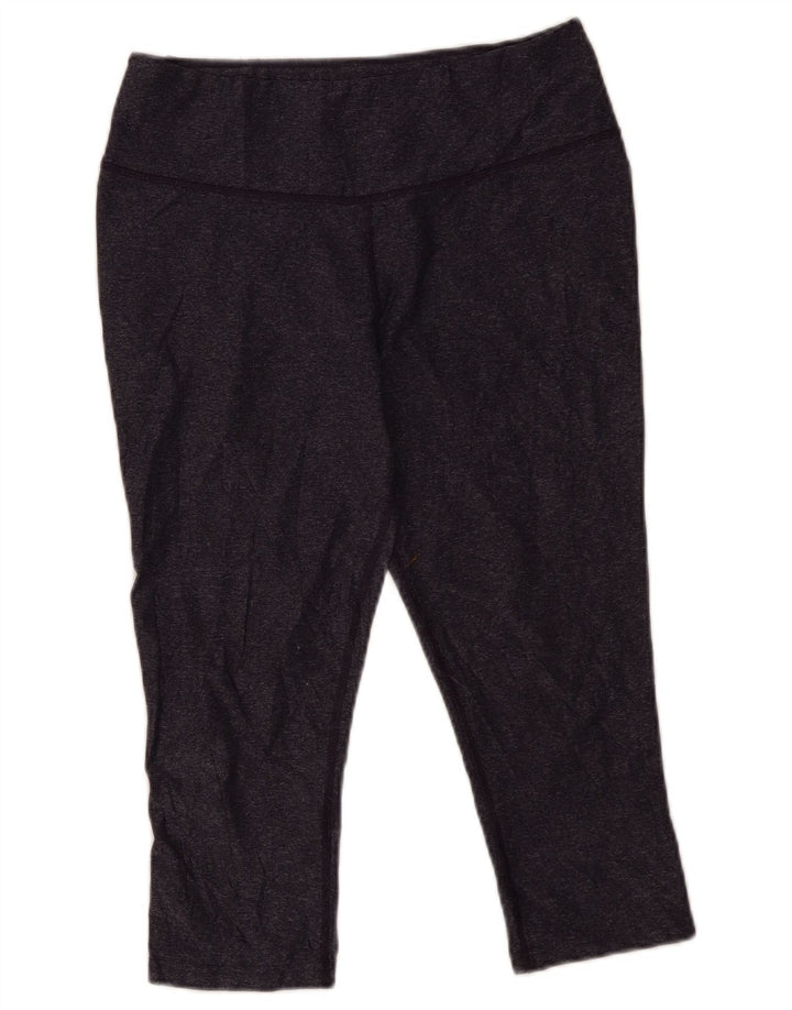 Nike Womens Dri Fit Capri Leggings UK 14 Large  Navy Blue Polyester
