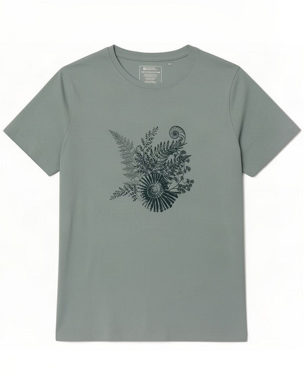 Mountain Warehouse Womens Graphic T-Shirt Top UK 16 Large Green Cotton