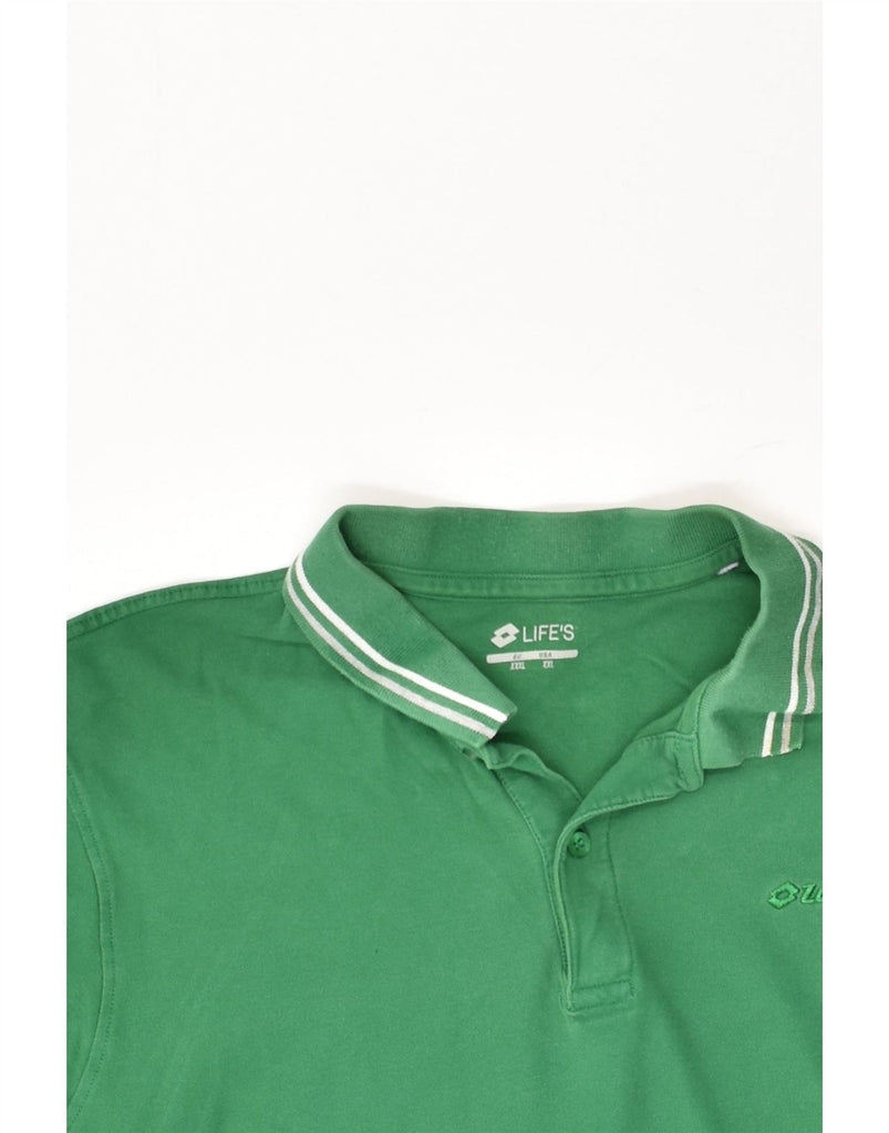 LOTTO Mens Slim Polo Shirt 3XL Green | Vintage Lotto | Thrift | Second-Hand Lotto | Used Clothing | Messina Hembry 