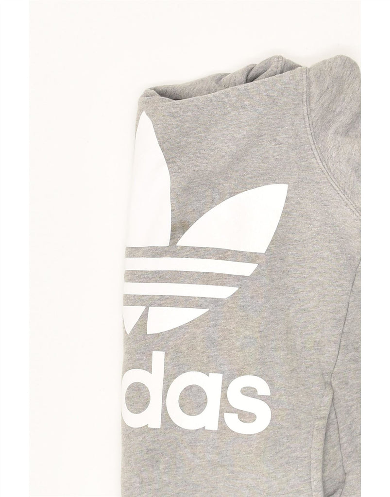 ADIDAS Womens Graphic Hoodie Jumper UK 12 Medium Grey Cotton Vintage Adidas and Second-Hand Adidas from Messina Hembry 