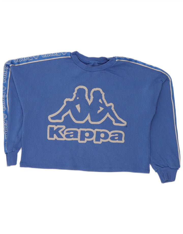 Kappa Womens Graphic Oversized Sweatshirt Jumper UK 12 Medium Blue