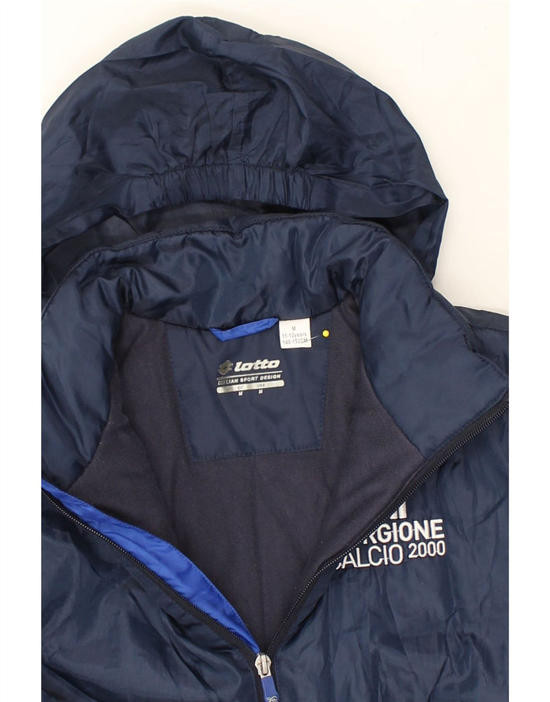 LOTTO Boys Hooded Rain Jacket 11-12 Years Navy Blue Polyester | Vintage Lotto | Thrift | Second-Hand Lotto | Used Clothing | Messina Hembry 