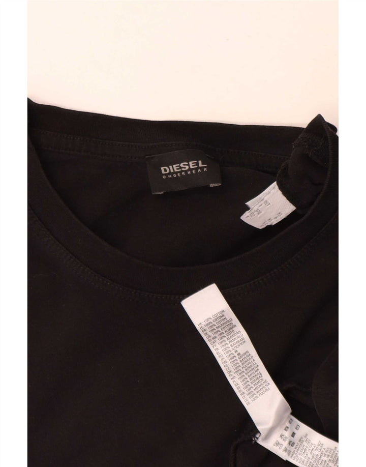 Diesel Mens T-Shirt Top XL Black Cotton