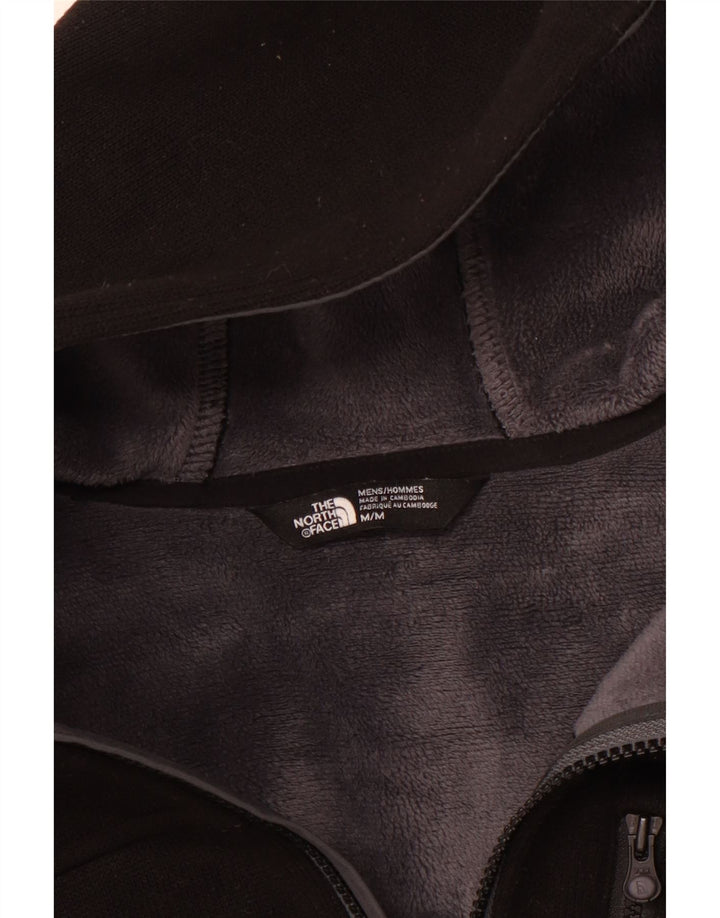 THE NORTH FACE Mens Hooded Cardigan Sweater Medium Black Polyester