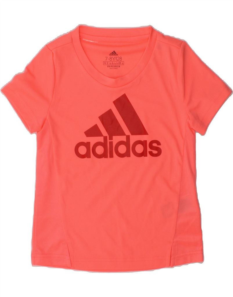 ADIDAS Boys Aeroready Graphic T-Shirt Top 7-8 Years Pink Polyester Vintage Adidas and Second-Hand Adidas from Messina Hembry 