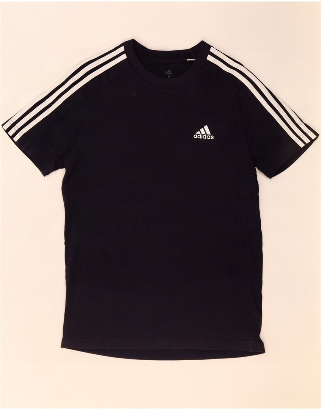Adidas Mens T-Shirt Top Small Navy Blue Cotton