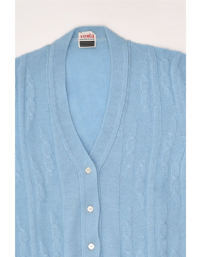 VINTAGE Womens V-Neck Jumper Sweater UK 12 Medium Blue | Vintage Vintage | Thrift | Second-Hand Vintage | Used Clothing | Messina Hembry 