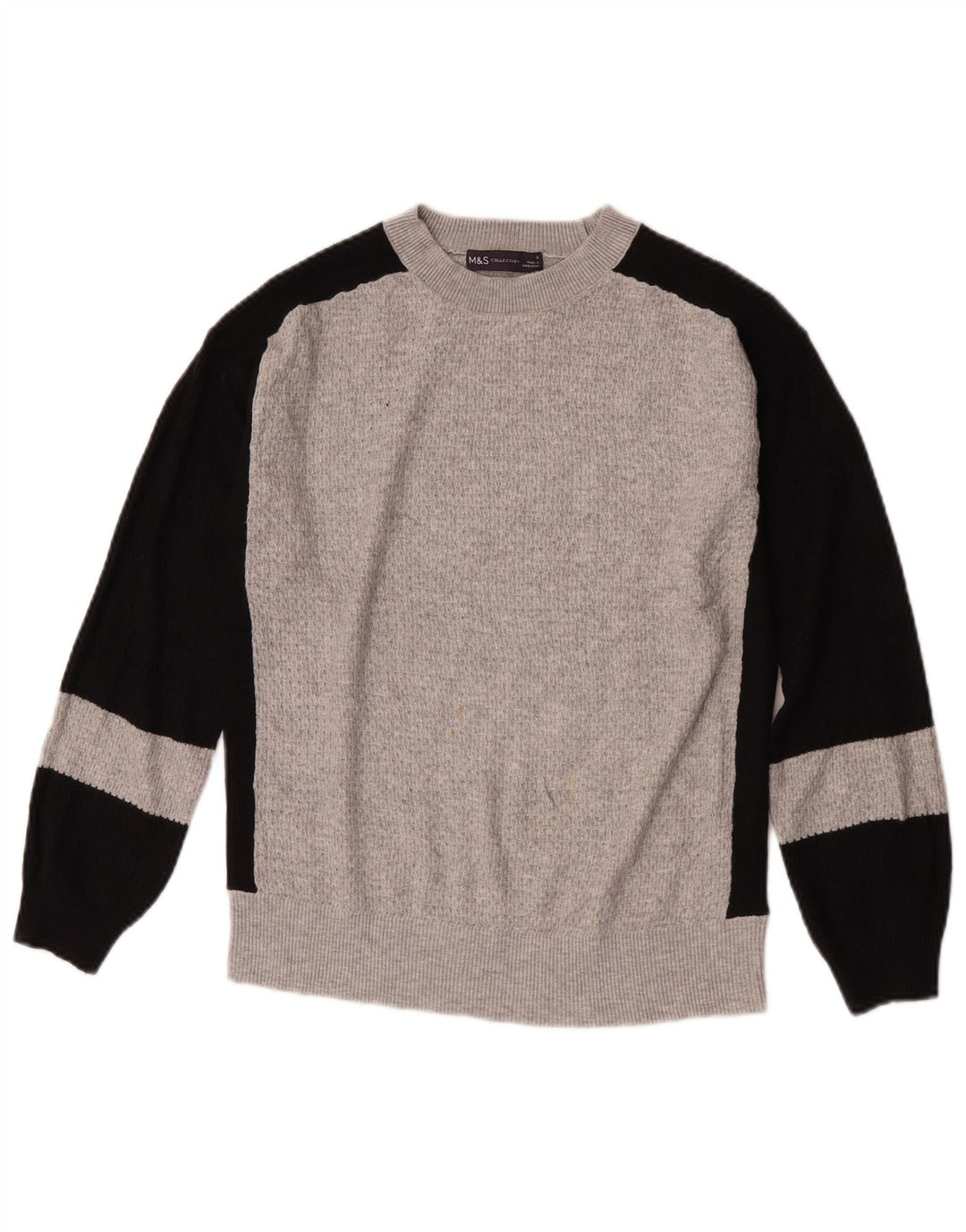 Marks & Spencer Womens Crew Neck Jumper Sweater UK 10 Small Grey