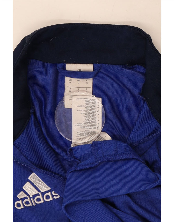 Adidas Mens Tracksuit Top Jacket Medium Blue Colourblock Polyester