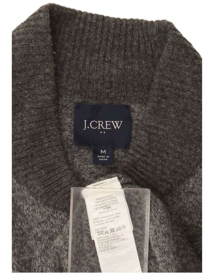 J. Crew Mens Cardigan Sweater Medium Grey Flecked Lambswool