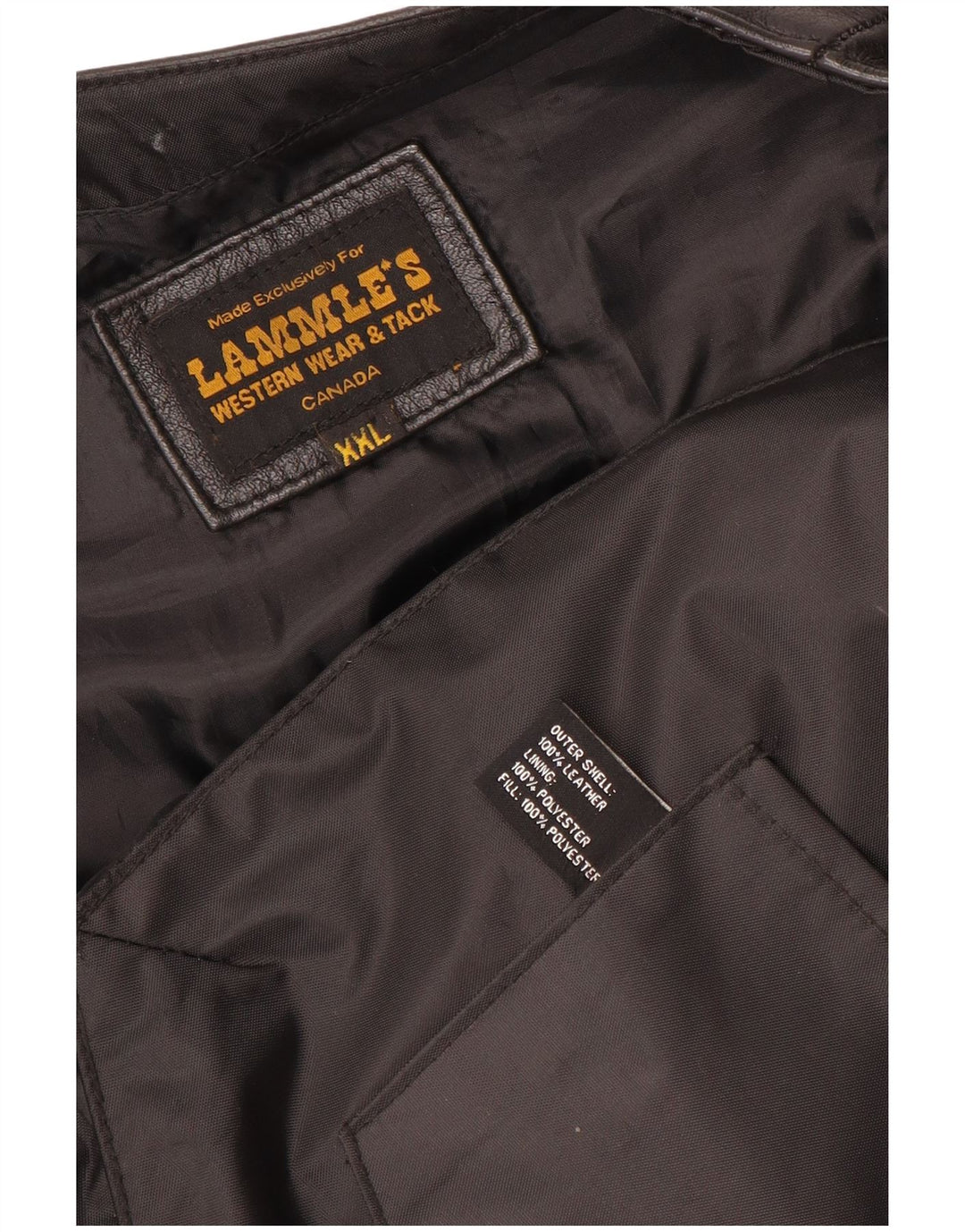 Lammle's Mens Motorstyle Graphic Leather Waistcoat  2XL Black Leather