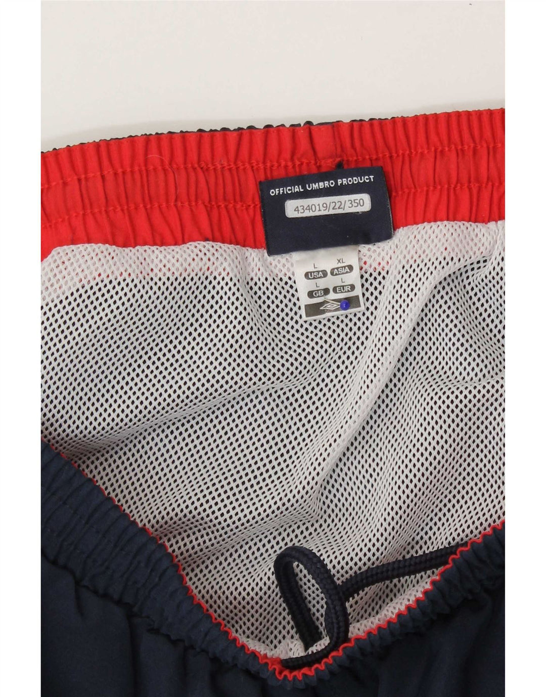 Umbro Mens Sport Shorts Large Navy Blue Polyester