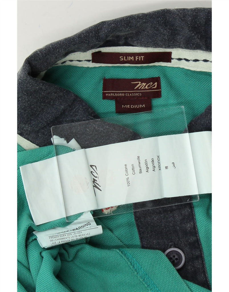 MARLBORO CLASSICS Mens Slim Fit Polo Shirt Medium Green Cotton Vintage Marlboro Classics and Second-Hand Marlboro Classics from Messina Hembry 