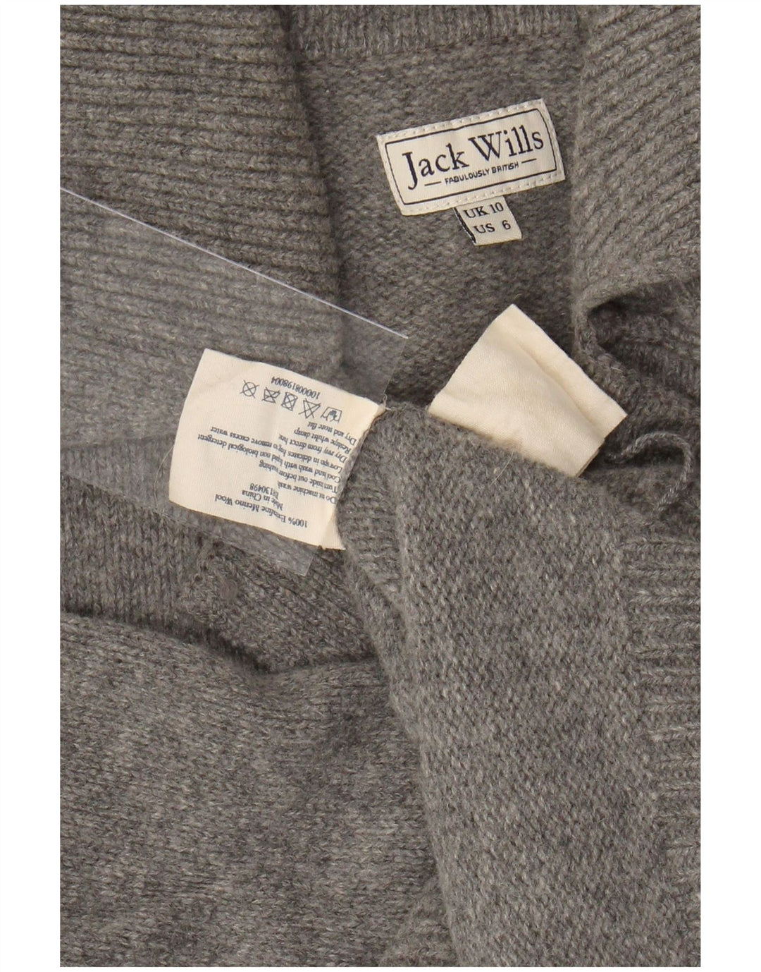 JACK WILLS Womens Oversized Cardigan Sweater UK 10 Small Grey