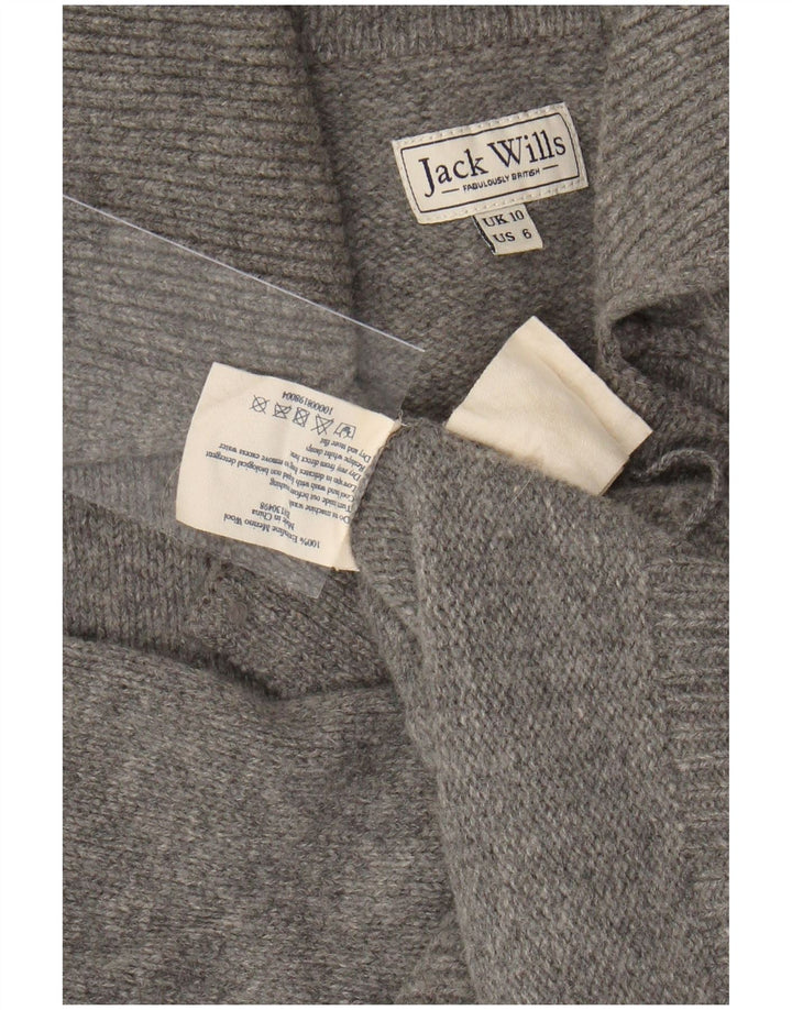 JACK WILLS Womens Oversized Cardigan Sweater UK 10 Small Grey