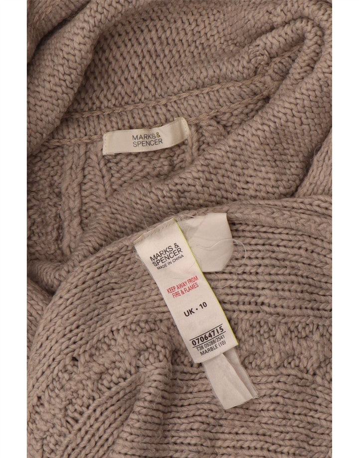 Marks & Spencer Womens Roll Neck Jumper Sweater UK 10 Small Grey Acrylic