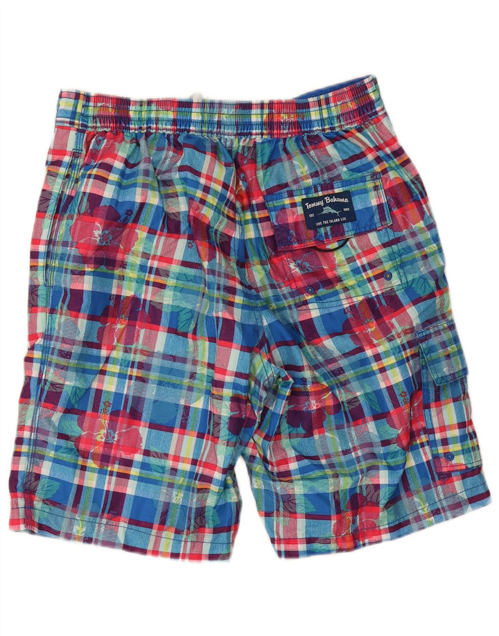 Tommy Bahama Mens Swimming Shorts Small  Blue Check