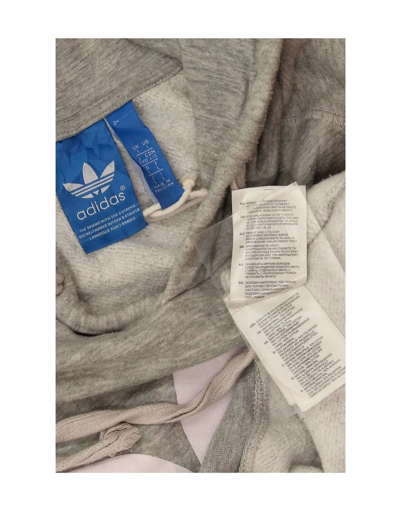 ADIDAS Mens Graphic Hoodie Jumper Large Grey Cotton Vintage Adidas and Second-Hand Adidas from Messina Hembry 