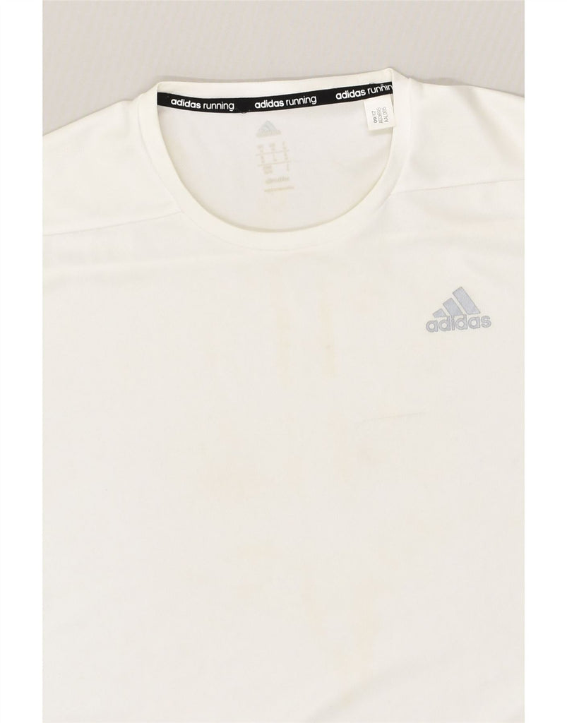 ADIDAS Mens Graphic T-Shirt Top Medium White Polyester | Vintage Adidas | Thrift | Second-Hand Adidas | Used Clothing | Messina Hembry 