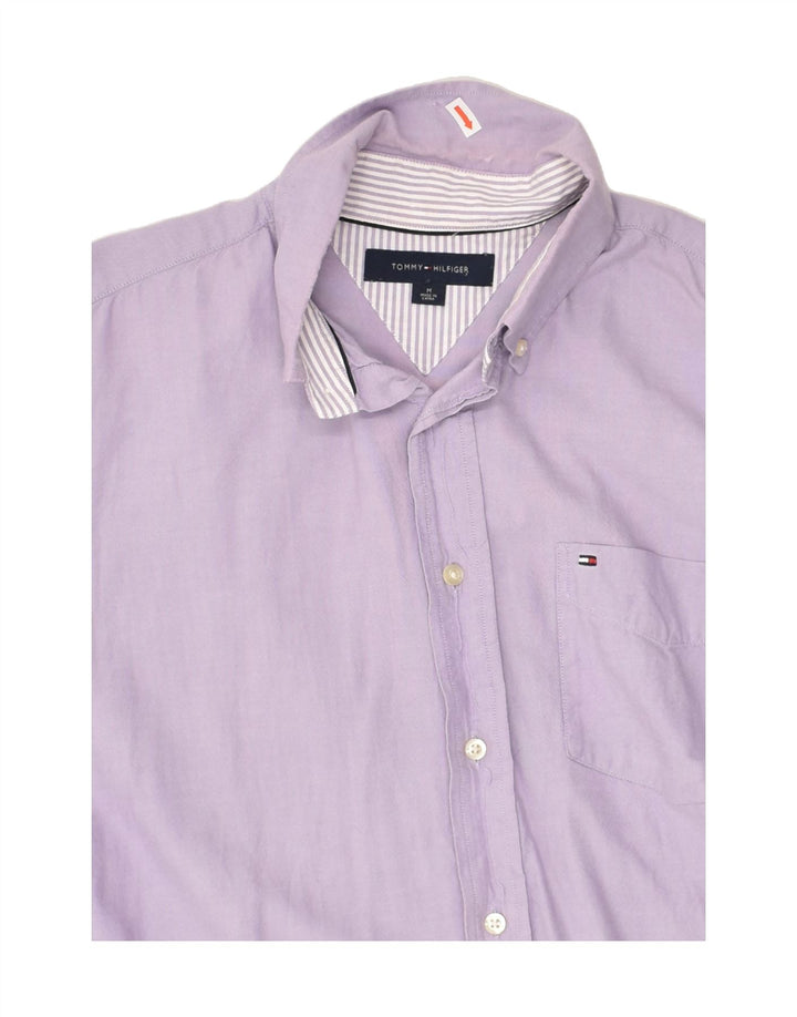 TOMMY HILFIGER Mens Shirt Medium Purple Cotton | Vintage Tommy Hilfiger | Thrift | Second-Hand Tommy Hilfiger | Used Clothing | Messina Hembry 