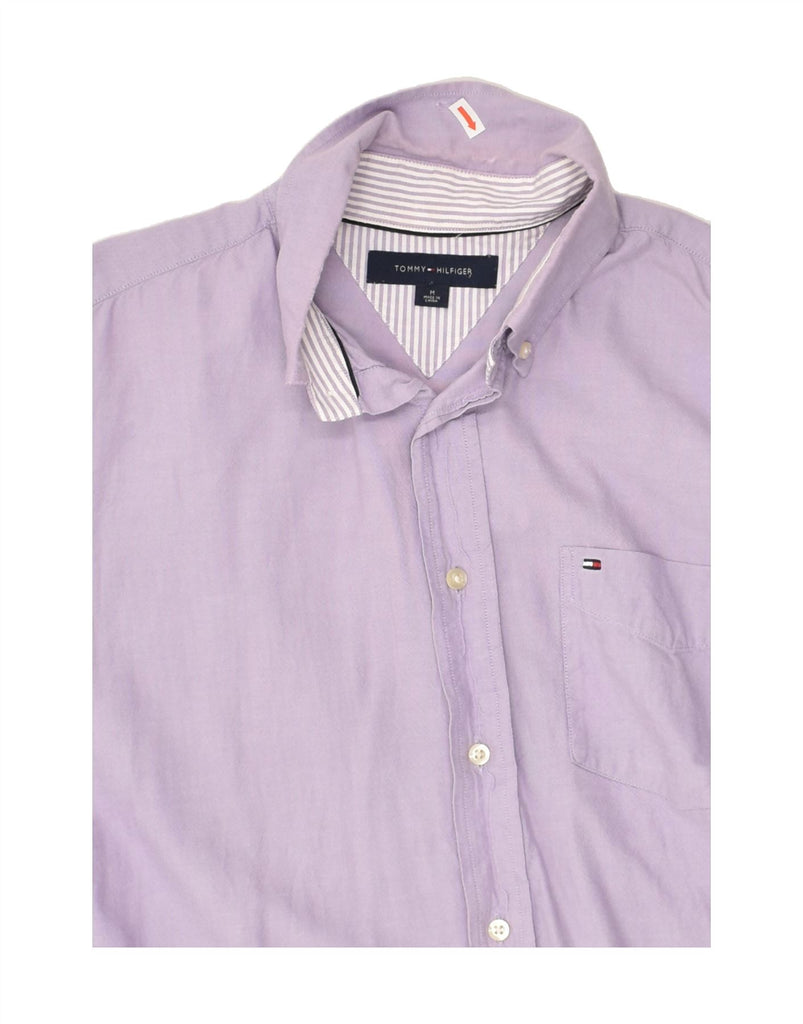 TOMMY HILFIGER Mens Shirt Medium Purple Cotton | Vintage Tommy Hilfiger | Thrift | Second-Hand Tommy Hilfiger | Used Clothing | Messina Hembry 