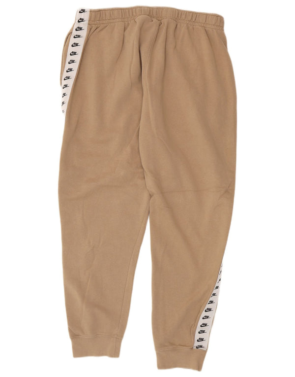 Nike Mens Graphic Tracksuit Trousers Joggers XL Beige Colourblock Cotton