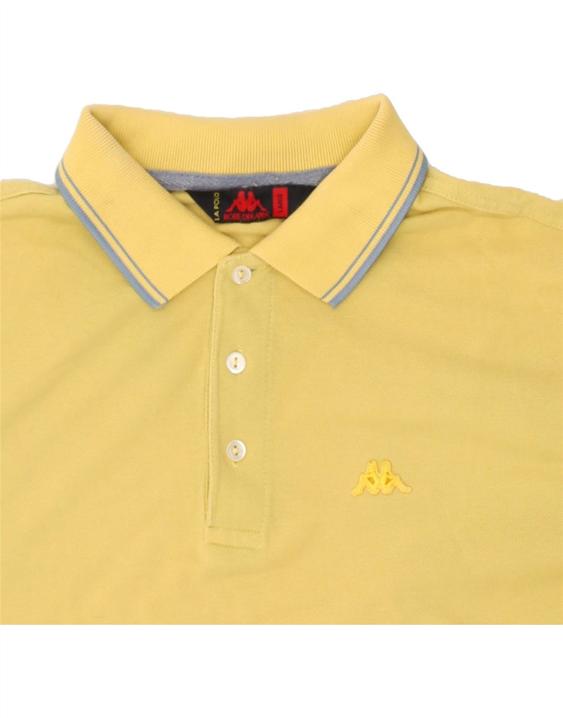 KAPPA Mens Polo Shirt Large Yellow Cotton | Vintage Kappa | Thrift | Second-Hand Kappa | Used Clothing | Messina Hembry 