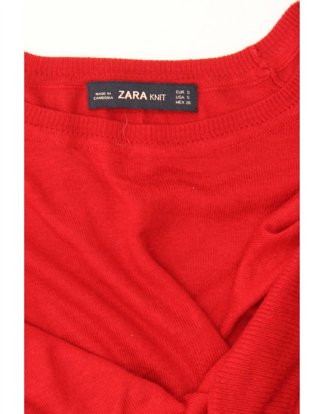 Zara Womens Oversized Boat Neck Jumper Sweater UK 10 Small Red
