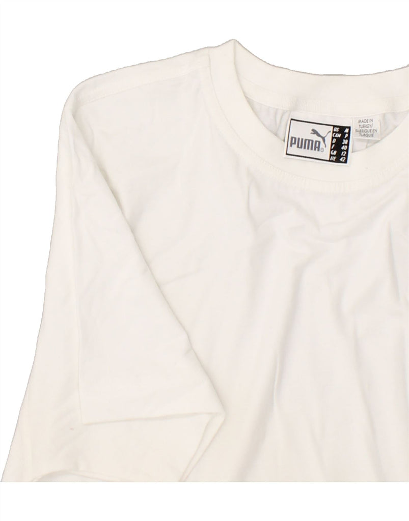 FILA Womens T-Shirt Top UK 12 Medium White Cotton | Vintage Fila | Thrift | Second-Hand Fila | Used Clothing | Messina Hembry 