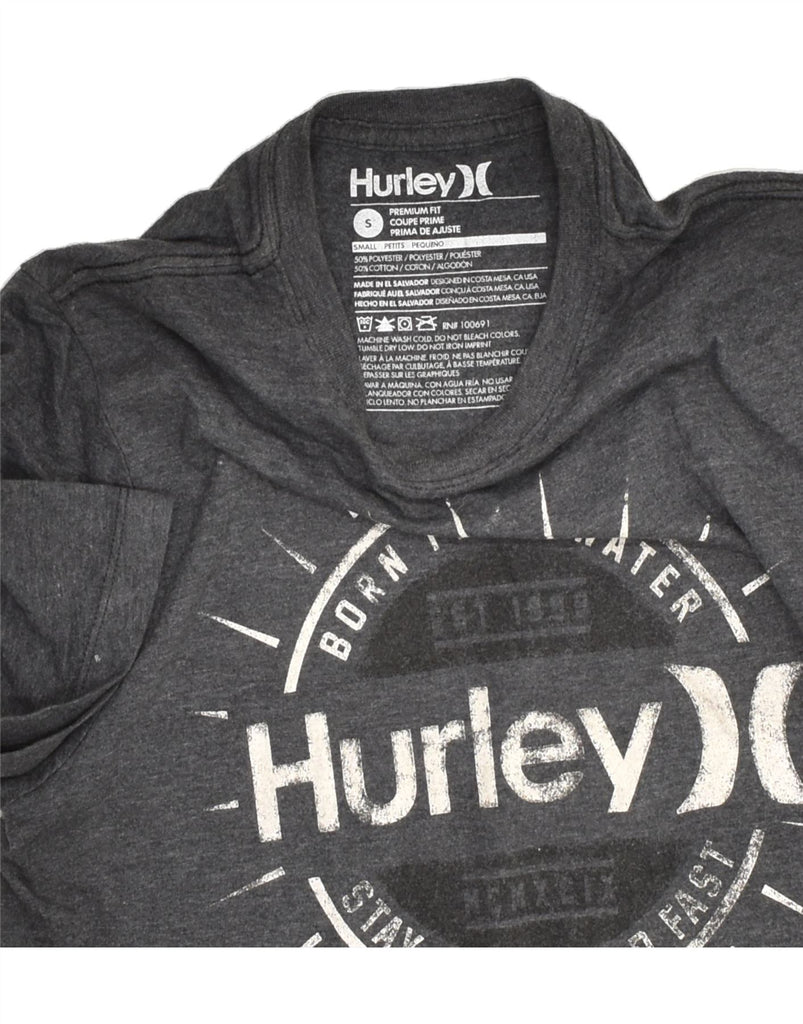 HURLEY Mens Petite Premium Fit Graphic T-Shirt Top Small Grey Polyester | Vintage Hurley | Thrift | Second-Hand Hurley | Used Clothing | Messina Hembry 