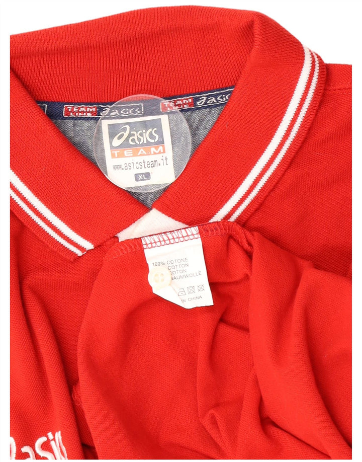 Asics Mens Polo Shirt XL Red Cotton