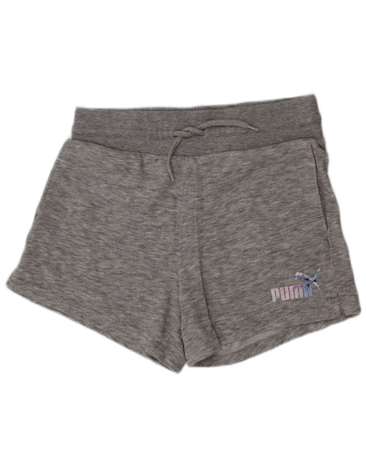 Puma Girls Graphic Sport Shorts 11-12 Years Medium Grey